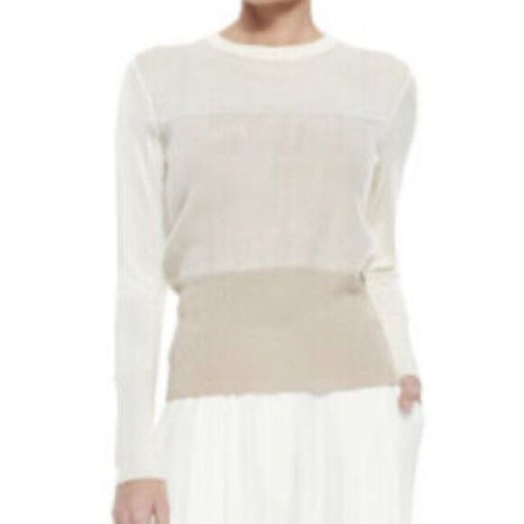 Rag & Bone Marissa Mixed-Media Crew Neck Sweater-AA11 - Picture 1 of 7